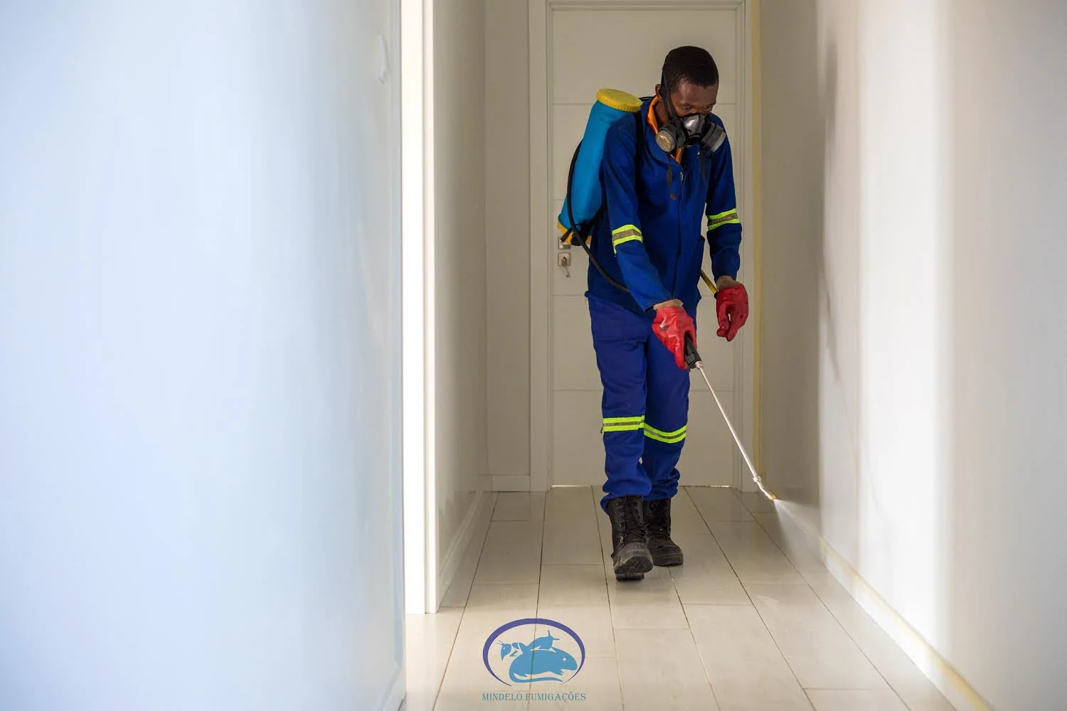 Aplicação residual em corredor