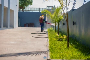 Tratamento de solo em pátio