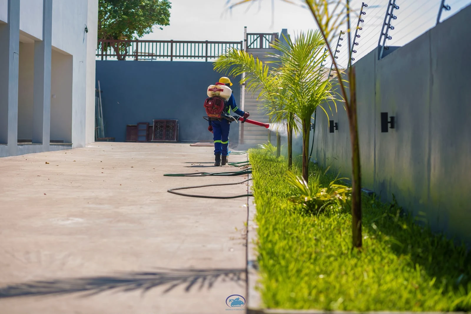 Tratamento de solo em pátio